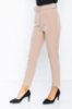 Kadın Vizon Yüksek Bel Kemerli Normal Paça Pantolon resmi