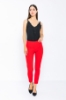 Kadın Kırmızı Yüksek Bel Fermuarlı Dar Paça Pantolon resmi