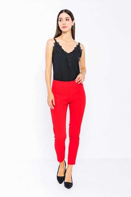 Picture of High Waist Zipped Skinny Trotter Trousers