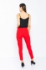 Picture of Woman Red High Waist Zipped Skinny Trotter Trousers