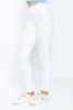 Kadın Beyaz Yüksek Bel Fermuarlı Dar Paça Pantolon resmi