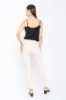Picture of Woman Beige High Waist Zipped Skinny Trotter Trousers