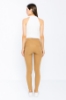 Kadın Camel Yüksek Bel Fermuarlı Dar Paça Pantolon resmi
