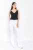 Picture of Woman White High Waist Classical Flare Trotter Trousers