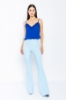 Kadın Bebe Mavi Yüksek Bel Klasik İspanyol Paça Pantolon resmi