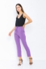 Picture of Woman Purple Yüksel Waist Satin Material Trousers
