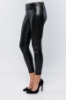 Picture of Woman Black side Zipped Leather Trousers