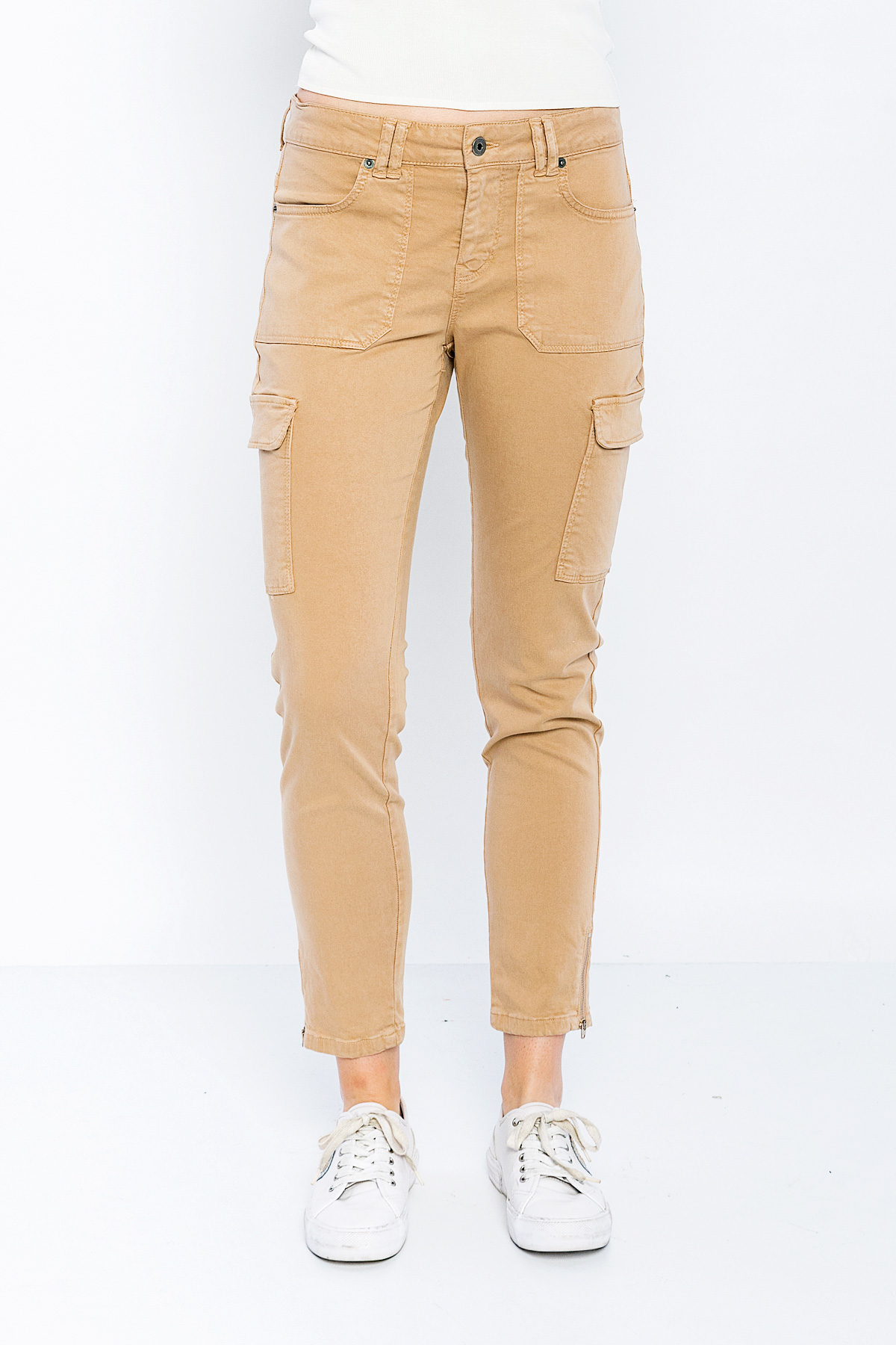 Picture of Woman Brown Cargo Pocket casual Trousers