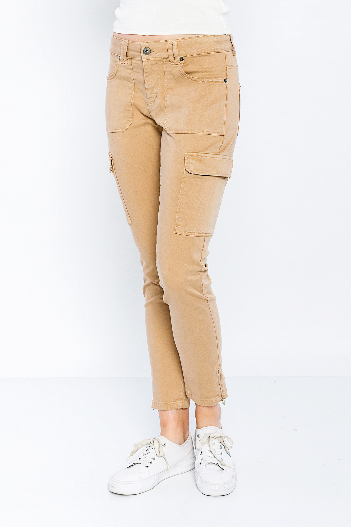Picture of Woman Brown Cargo Pocket casual Trousers