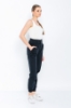 Picture of Woman Black side with pockets Belted casual Trousers