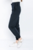 Picture of Woman Black side with pockets Belted casual Trousers