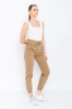 Picture of Woman Brown side with pockets Belted casual Trousers