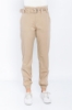 Picture of Woman Beige side with pockets Belted casual Trousers
