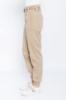 Picture of Woman Beige side with pockets Belted casual Trousers