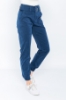 Kadın İndigo Yandan Cepli Kemerli Casual Pantolon resmi