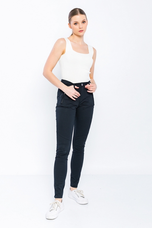 Picture of Woman Black Classical Cut casual Trousers