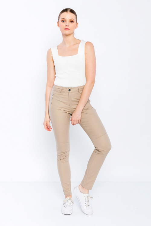 Picture of Woman Beige Classical Cut casual Trousers