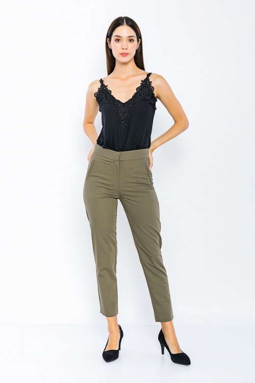 Picture of Woman Khaki fillet Pocket Classical Work Trousers