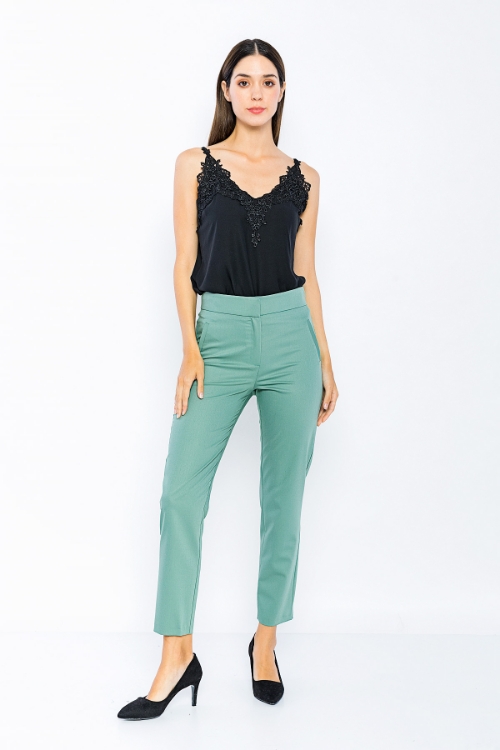 Picture of Woman Mint fillet Pocket Classical Work Trousers