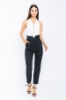 Picture of Woman Black High Waist Belted Classical Work Trousers