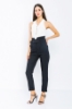 Picture of Woman Black High Waist Belted Classical Work Trousers