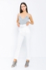 Picture of Woman White High Waist Belted Classical Work Trousers