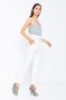 Picture of Woman White High Waist Belted Classical Work Trousers