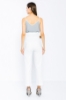 Picture of Woman White High Waist Belted Classical Work Trousers