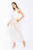 Picture of Woman Beige High Waist Belted Classical Work Trousers