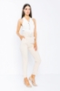 Picture of Woman Beige High Waist Belted Classical Work Trousers
