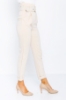 Picture of Woman Beige High Waist Belted Classical Work Trousers