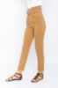 Picture of Woman Camel High Waist Belted Classical Work Trousers