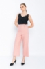 Picture of Woman Powder Comfortable Cut Belted Capri Trousers