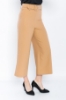 Picture of Woman Camel Comfortable Cut Belted Capri Trousers
