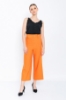 Picture of Woman Orange Comfortable Cut Belted Capri Trousers