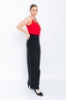 Picture of Woman Black Loose Cut Slit Trotter Trousers