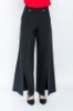 Picture of Woman Black Loose Cut Slit Trotter Trousers