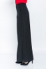 Picture of Woman Black Loose Cut Slit Trotter Trousers