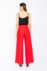 Picture of Woman Red Loose Cut Slit Trotter Trousers