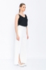 Picture of Woman White Loose Cut Slit Trotter Trousers
