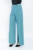 Picture of Woman Blue Loose Cut Slit Trotter Trousers