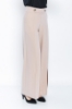 Kadın Bej Bol Kesim Yırtmaçlı Paça Pantolon resmi