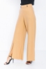 Picture of Woman Camel Loose Cut Slit Trotter Trousers