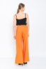 Picture of Woman Orange Loose Cut Slit Trotter Trousers