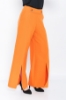 Kadın Turuncu Bol Kesim Yırtmaçlı Paça Pantolon resmi
