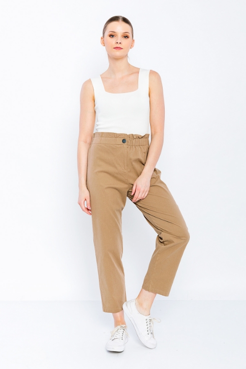 Picture of Woman Brown High Waist casual Trousers