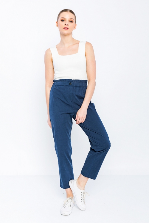 Picture of Woman Indigo Blue indigo High Waist casual Trousers