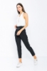 Picture of Woman Black High Waist Belted Work Trousers