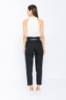 Picture of Woman Black High Waist Belted Work Trousers