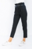 Picture of Woman Black High Waist Belted Work Trousers